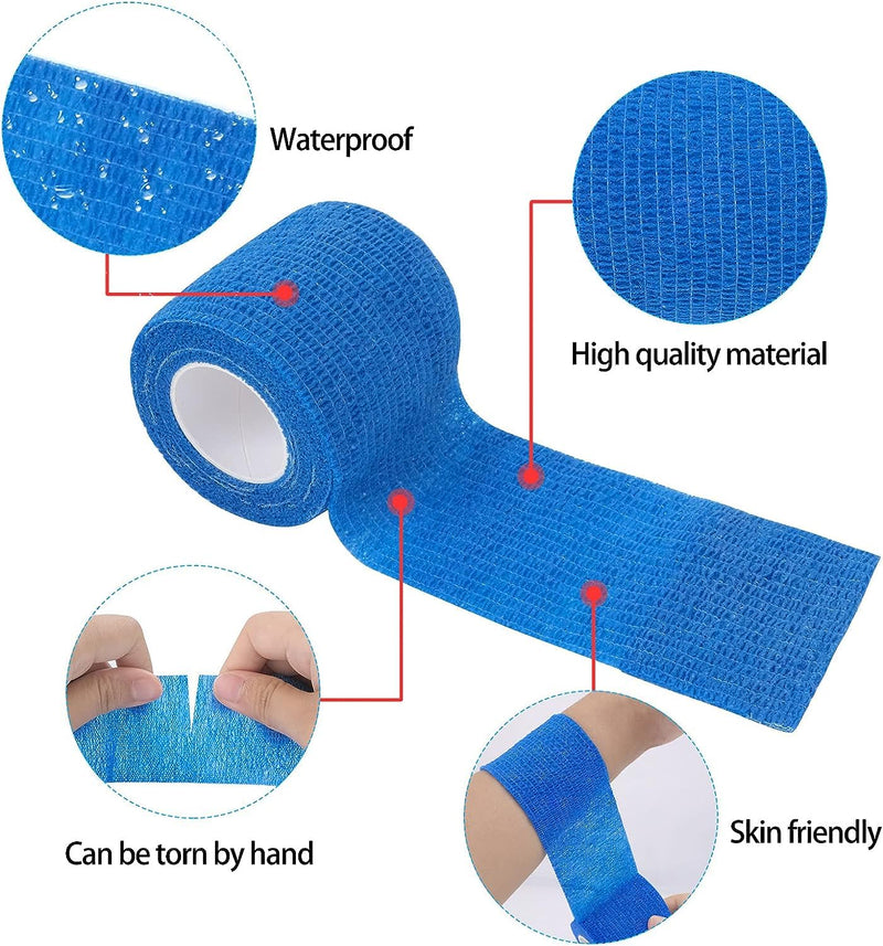 12 Rolls Of Self-Adhesive, Cohesive Bandage, Elastic And Self-Adhesive, Cohesive Bandage, Suitable For Stretch Athletes, Sports, Wrist (6 Colors, 5 Cm, 4.5 M) - NewNest Australia