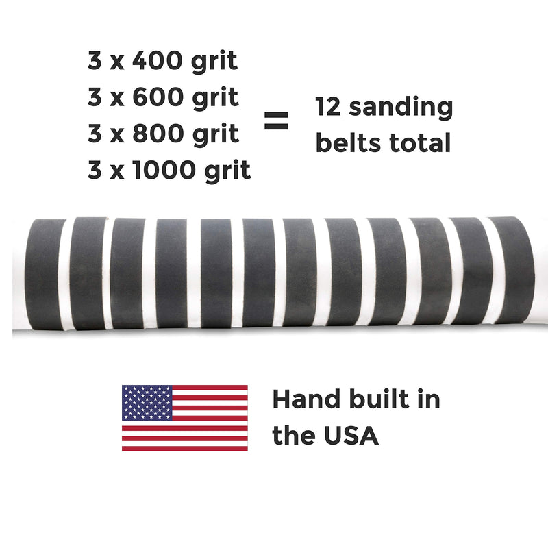 1 X 30 Inch Premium Silicon Carbide Fine Grit Sanding Belts 400, 600, 800, 1000 Grits, 12-Pack Assortment Ultra Fine Grit Assortment - NewNest Australia
