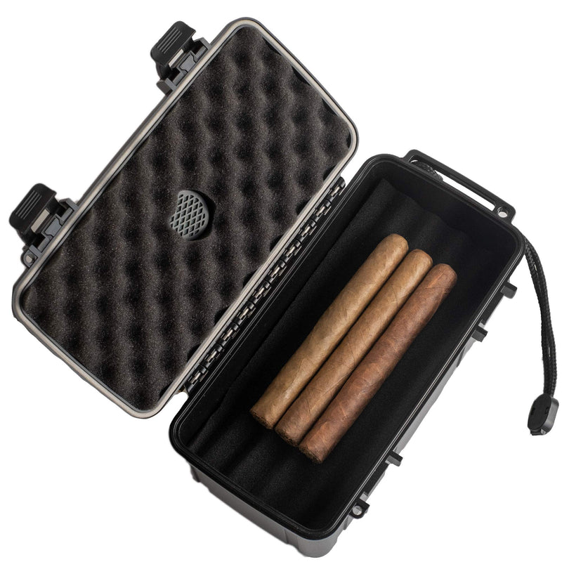 Pardo Cigar Travel Humidor Case 15 Count - Waterproof, Rugged, Crushproof - Black - Holds up to 15 - NewNest Australia
