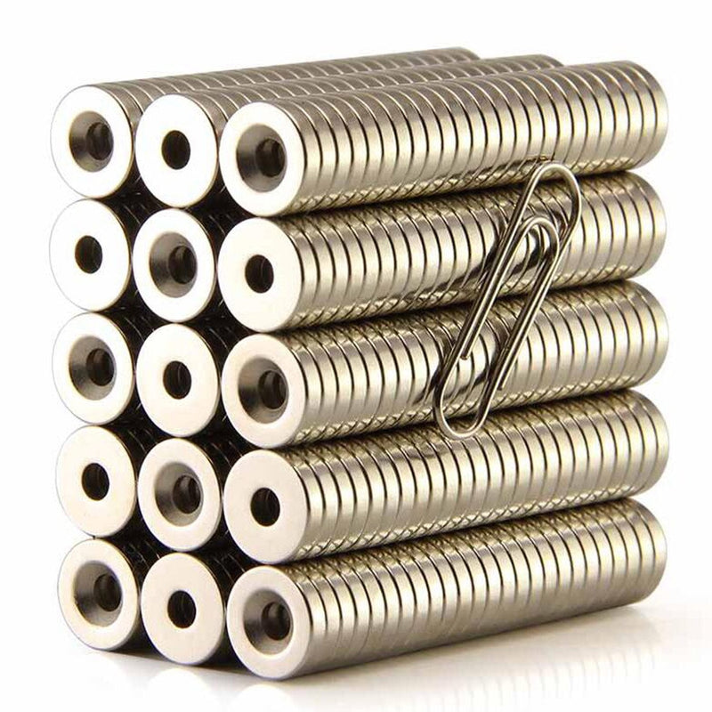 WOTOY 25 Pieces 10x3mm DIY Multi-Use Refrigerators Magnets with 3MM Hole for Fridge Door Whiteboard Map Round Hole Magnet - NewNest Australia