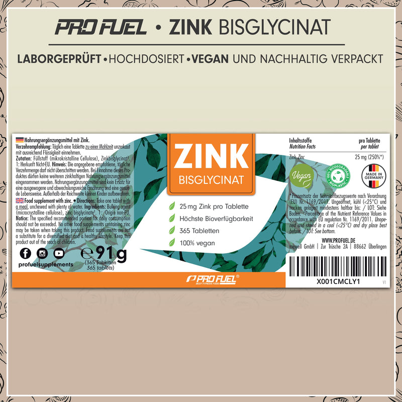 Hochdosierte Zinc Tablets Premium Quality | Zinc with the lack of Prevention and symptoms and Fighting with Zinc to Gcycinat | Immune System to Strengthen, Skin Repair Profuel Zinc Carbon Battery, 50/60 Vegan Tablets - NewNest Australia