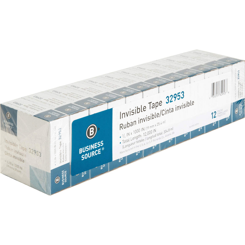 Business Source BSN32953 Premium Invisible Tape Value Pack, Clear (12 PACK) - NewNest Australia