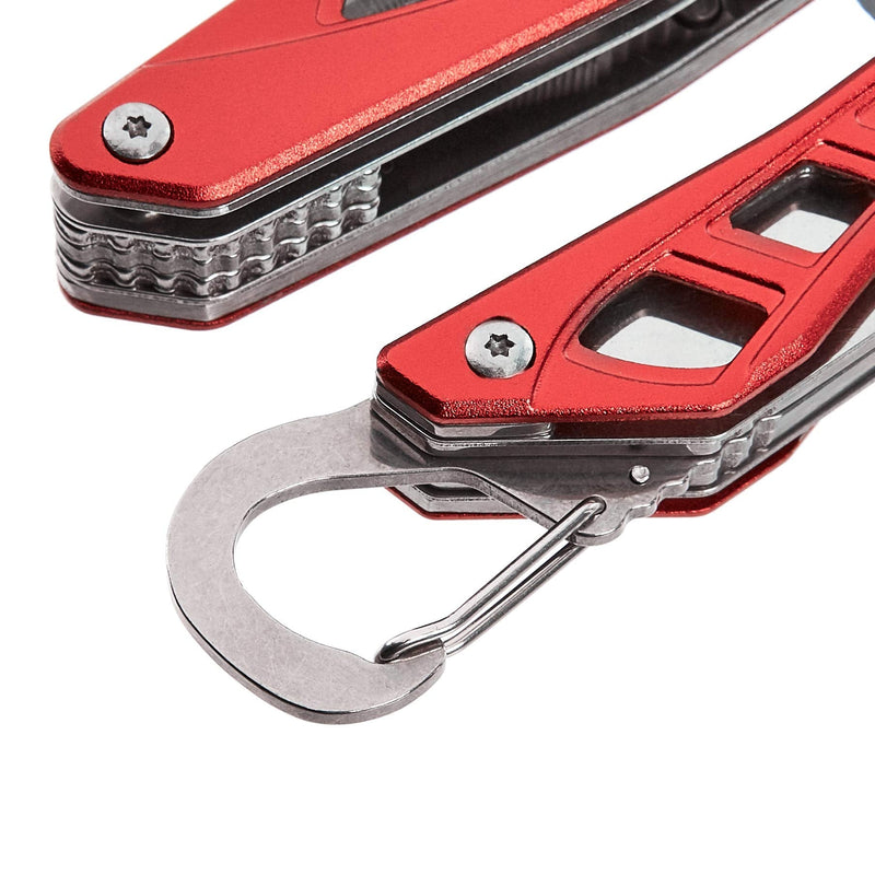 Amazon Basics 8-in-1 Stainless Steel Multitool Safety Lock with Nylon Sheath Red - NewNest Australia