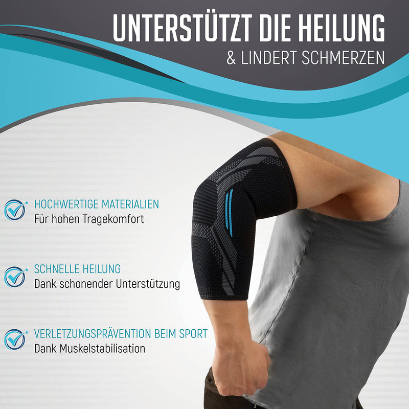 KINETIC EVOLUTION Elbow bandage for men and women, sports compression, bandage against elbow pain, breathable, stabilized and supported, sports bandage for tennis, volleyball, weight training, golf, handball, Nordic walking, XL black - NewNest Australia