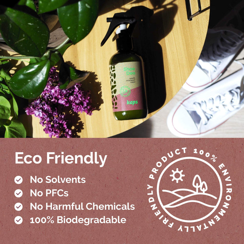 Kaps Eco-Friendly Shoe Deodorant | Odour Eliminator Spray for Sneakers, Trainers, Shoes | Plant-Based and Biodegradable | 200ml Fresh Shoe Deodorizer Spray from Kaps | Made in Europe - NewNest Australia