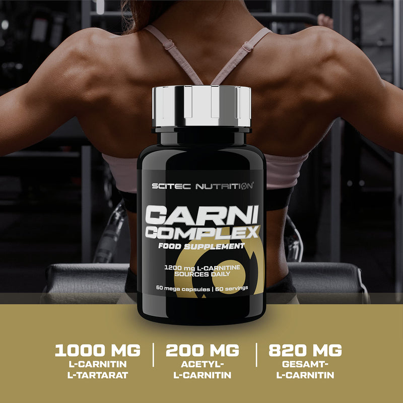 Scitec Nutrition Carni Complex, 1200 mg megacapsules with L-Carnitine & Acetyl L-Carnitine, 60 capsules - NewNest Australia