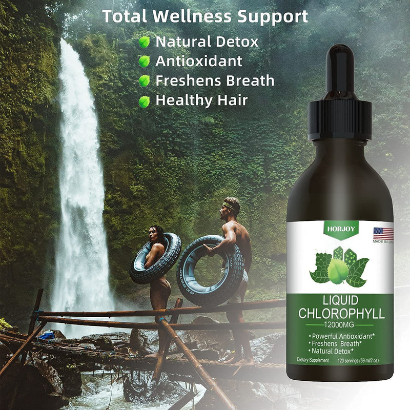 Chlorophyll Liquid Drops - 100% Natural Energy Booster and Immune Support - Internal Deodorant and Detox - Altitude Sickness Relief - Fast Absorption, Vegan & Non-GMO - 120 Servings(100mg) 2 Ounce (Pack of 1) - NewNest Australia