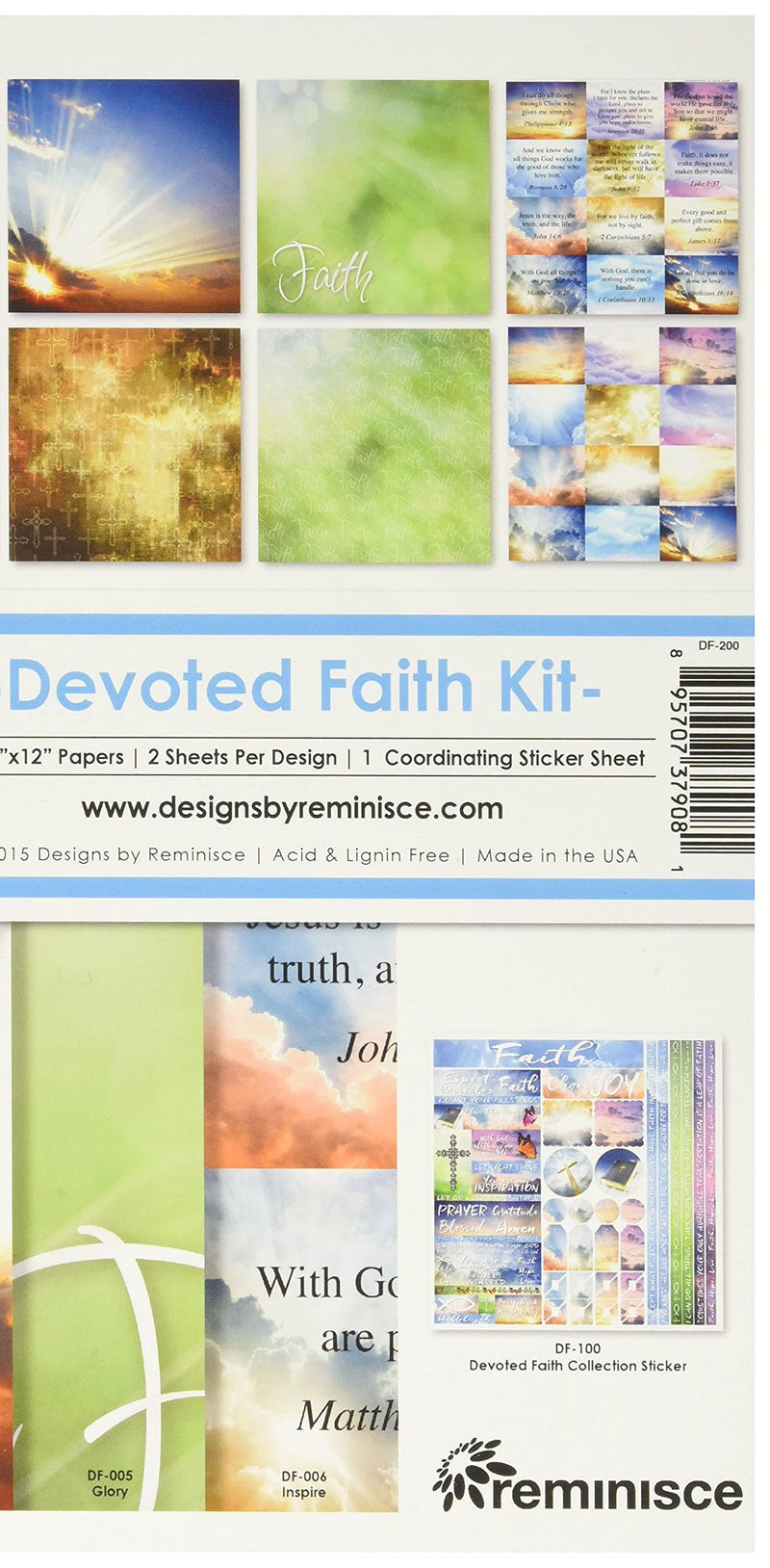Reminisce Devoted Faith Collection Kit, Multicolor, 12" by 12", DF-200 - NewNest Australia
