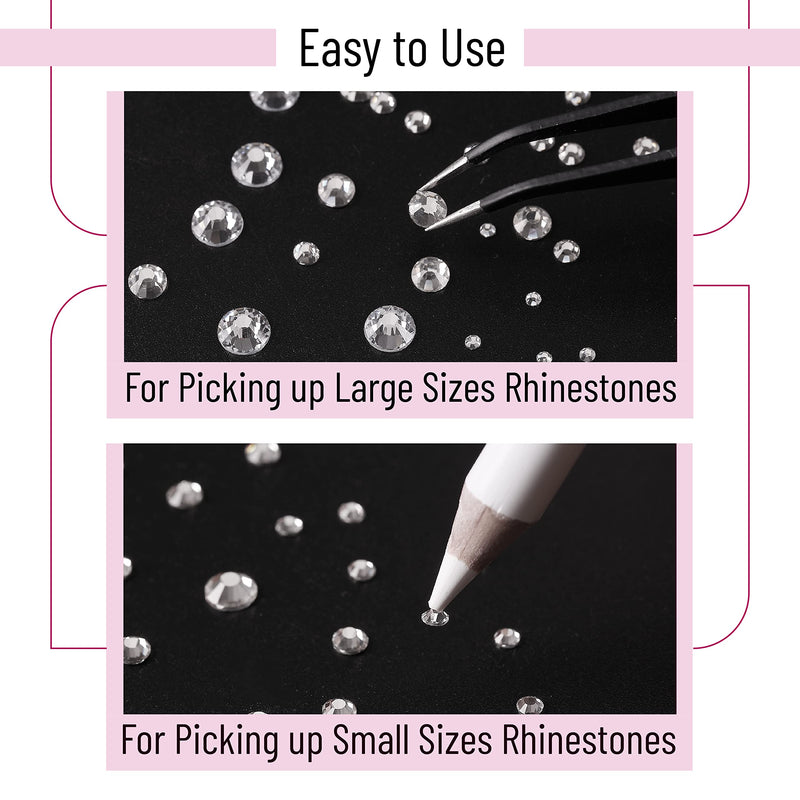 Mr. Pen- Rhinestones, 2000 pcs with Pick Up Tweezer and Rhinestones Picking Pen, 12 Sizes, Flat Back Round Rhinestones, Rhinestones for Crafts, Face gems, Rhinestones for Nails, Rhinestones for Makeup - NewNest Australia