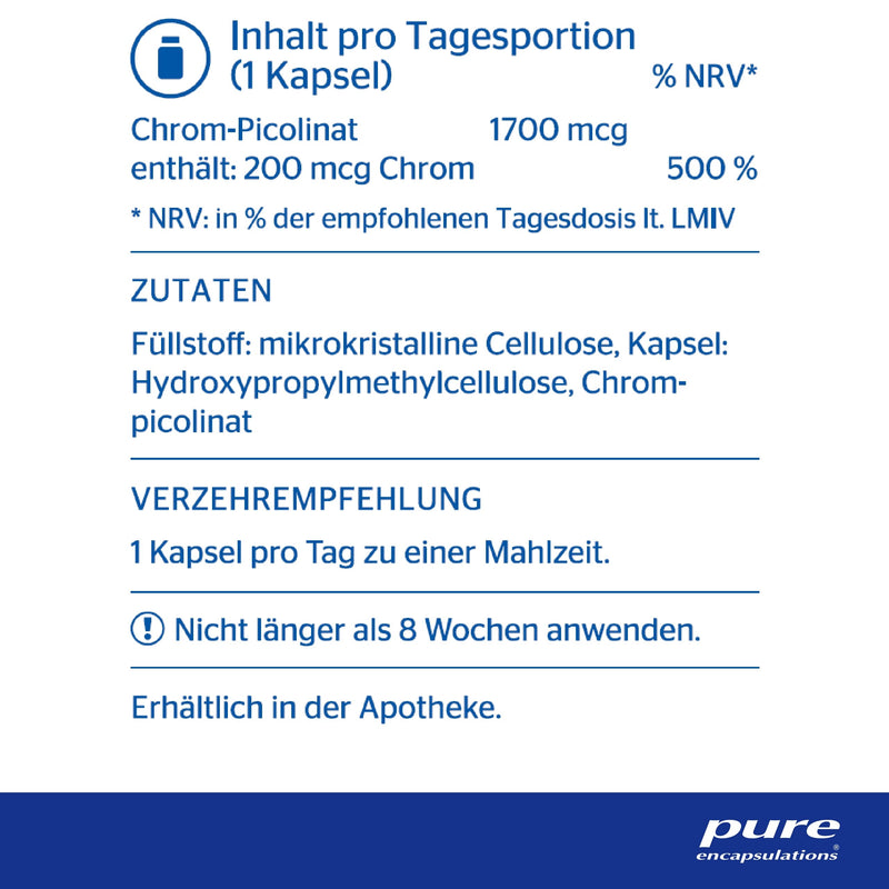 Pure Encapsulations - Chromium (Chromium Picolinate) - 60 Capsules - NewNest Australia