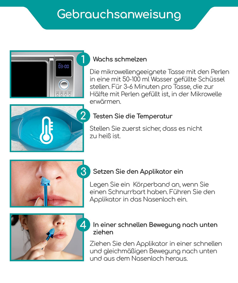 Wax Nose Hair Removal 50 G - Medi Grade Easy & Safe Wax Hair Removal Home - Waxing Set - Skin Protection, Wax Cup, Storage Bag - Warm Wax For Removing Nose Hair - NewNest Australia