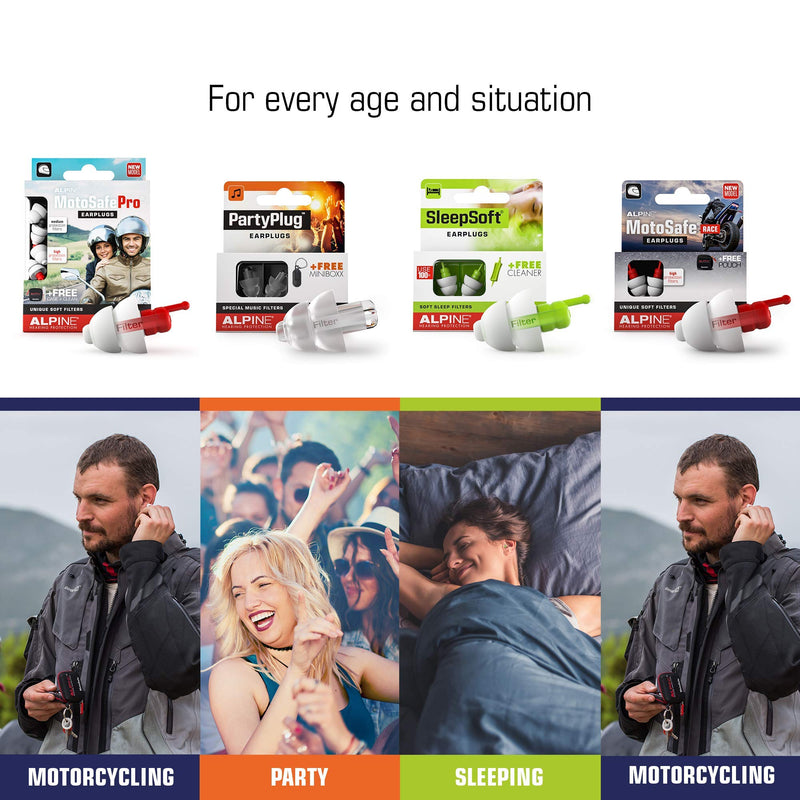 Alpine MotoSafe Tour Ear Plugs - Prevents Hearing Damage While Motorcycling - Traffic Still Audible - Comfortable Hypoallergenic Material - Reusable Earplugs - NewNest Australia