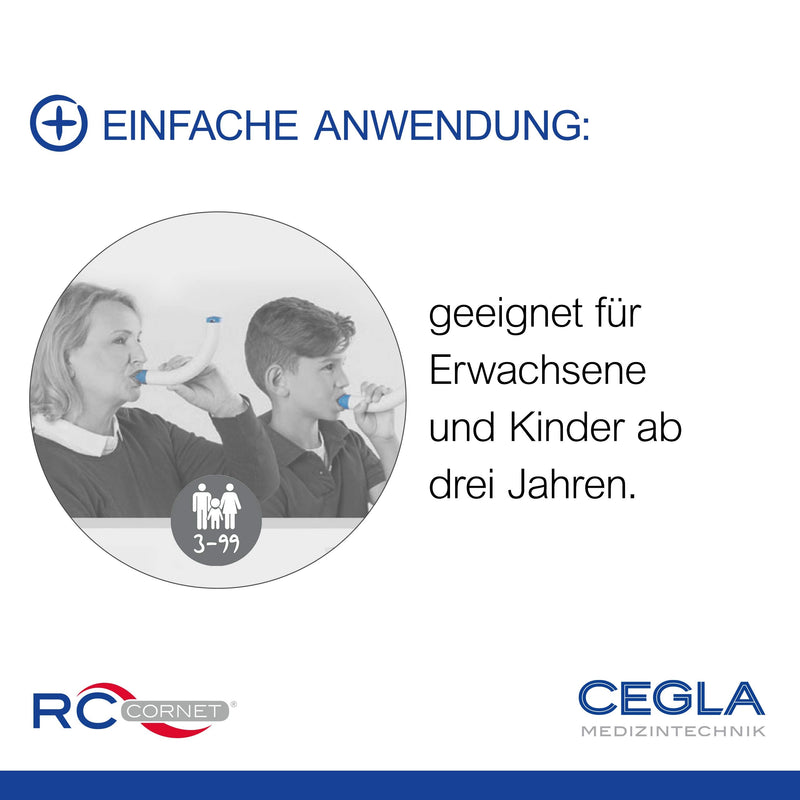 Cegla Rc-Cornet Breathing Therapy Device Reduces Coughing, Loosens Mucus, Relieves Shortness Of Breath - Connection For Inhalation Devices For Inhalation Possible, Clears The Lower Respiratory Tract, Helps To Breathe Easier - NewNest Australia