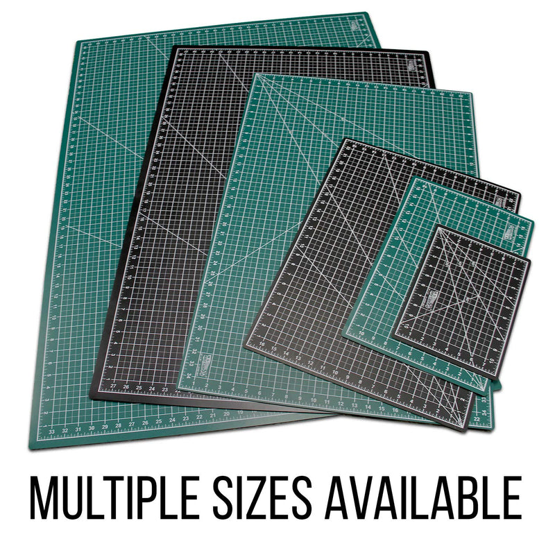 US Art Supply 12" x 18" Green/Black Professional Self Healing 5-Ply Double Sided Durable Non-Slip PVC Cutting Mat Great for Scrapbooking, Quilting, Sewing and All Arts & Crafts Projects 12" x 18" - NewNest Australia