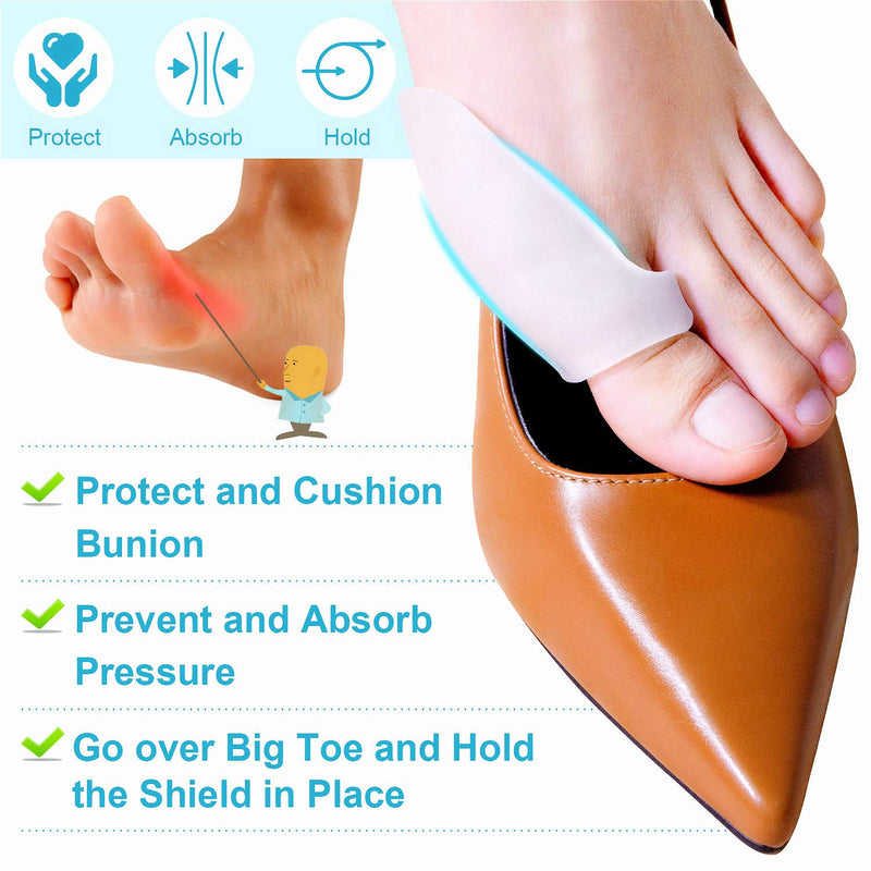 Bukihome Gel Bunion Shield, Bunion Protectors to Cushion Foot, Advanced Bunion Pads to Relieve Bunion Pain and Absorb Pressure - 6 Pack white2 - NewNest Australia