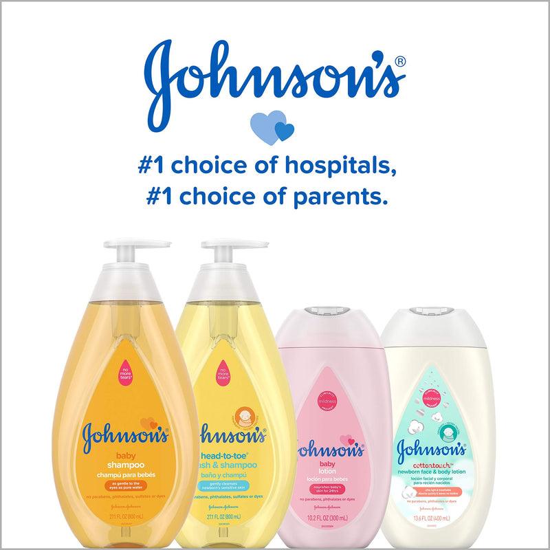 Johnson's Head-to-Toe Gentle Tear-Free Baby & Newborn Wash & Shampoo, Sulfate-, Paraben- Phthalate- & Dye-Free, Hypoallergenic Wash for Sensitive Skin & Hair, 27.1 fl. Oz Johnsons HTT Wash & Shampoo 27.1 oz - NewNest Australia