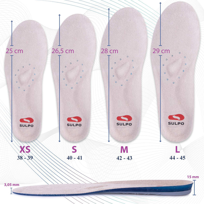 Sulpo Plantar Fasciitis & Heel Spurs Insoles - Silicone Shoe Insoles For Men & Women - Ideal For Sports, Office, Work, Daily Life, Hiking (38-39 Eu / 5-6 Uk (Xs)) - NewNest Australia