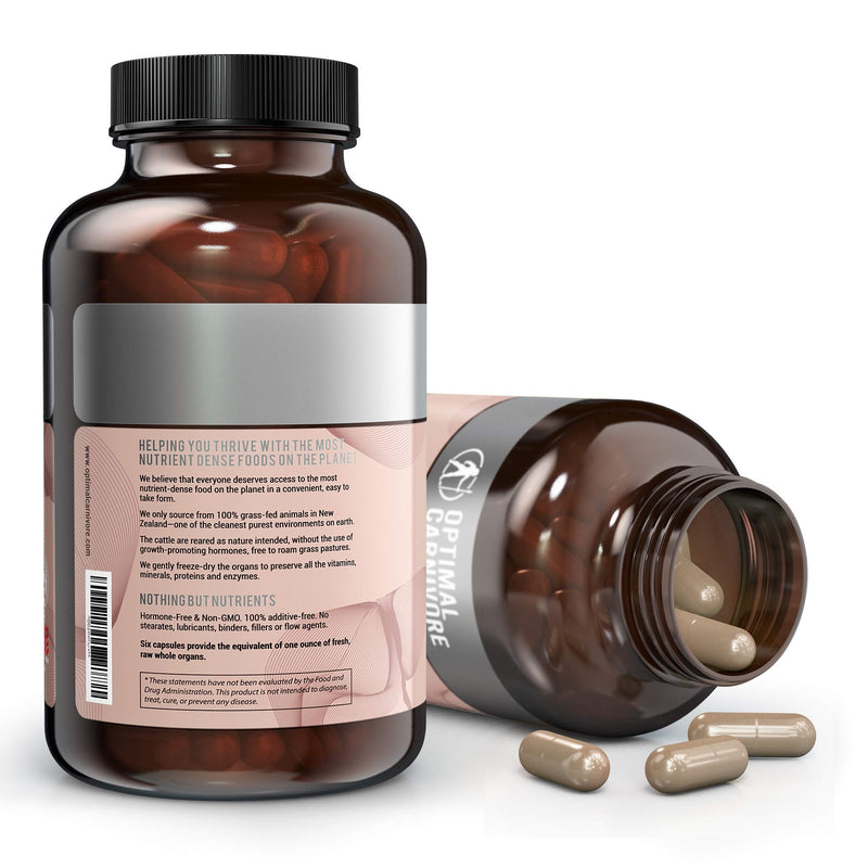 Grass Fed Beef Liver Capsules, Desiccated Beef Liver Supplement, Ancestral Superfood from New Zealand (180 Pills) by Optimal Carnivore - NewNest Australia
