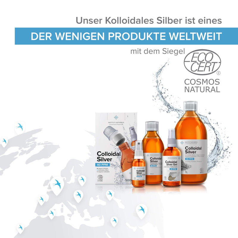 Colloidal Silver 100% Natural ‚Óè 40 Ppm (300Ml) ‚Óè Cosmos Natural Certified ‚Óè With Refillable 30Ml Spray ‚Óè High Concentration, Smaller Particles, Higher Effectiveness ‚Óè Ebook Included 2-Piece Set - NewNest Australia