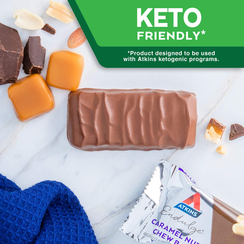 Atkins Endulge Treat, Caramel Nut Chew Bar, Keto Friendly, 10 Count (Value Pack) 10 Count (Pack of 1) - NewNest Australia