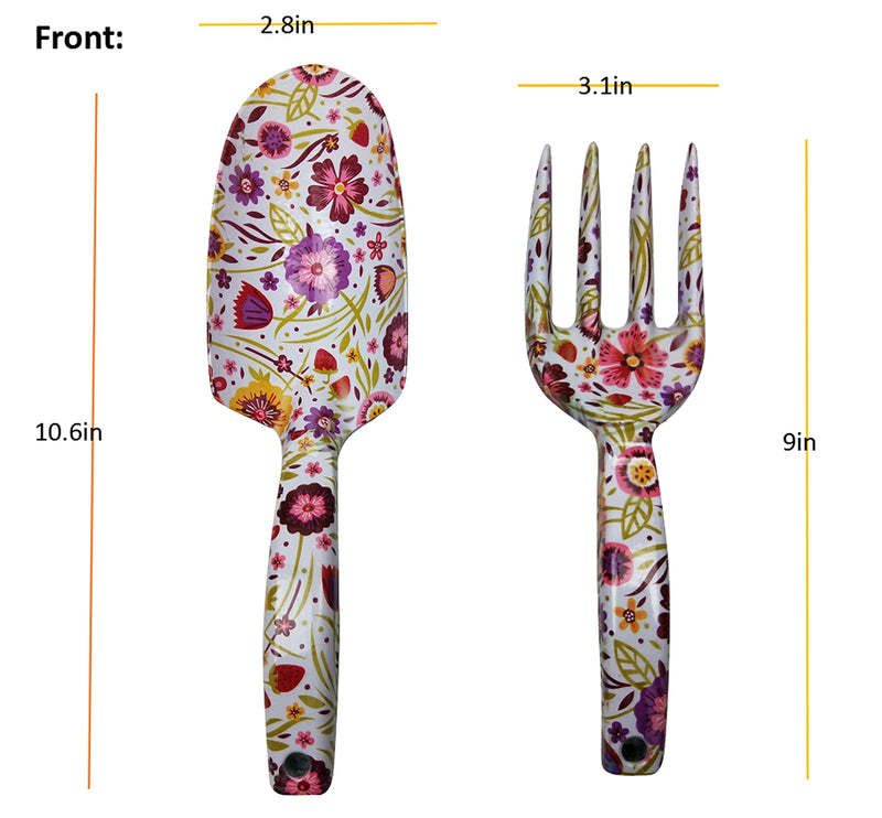 Megawodar Floral Print Garden Tools Set for Women Trowel and Fork - NewNest Australia