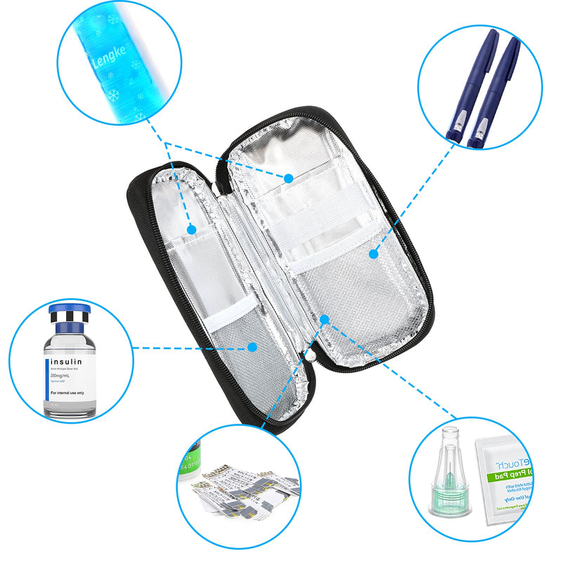 YOUSHARES Insulin Cooler Travel Case Diabetic Insulated Organizer Portable Cooling Bag for Insulin Pen and Medication Diabetic Supplies with 2 TSA Approved Ice Pack (Flower) A flower - NewNest Australia