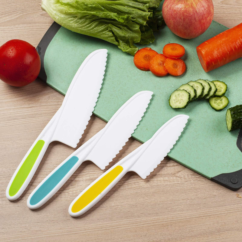 NewNest Australia - MAZYPO 8 Pieces Kids Kitchen Knife Set Plastic Knife - Kids Chef Nylon Knives Children's Safe Cooking for Fruit, Bread, Cake, Salad, Lettuce Knife Color 1 - DT 