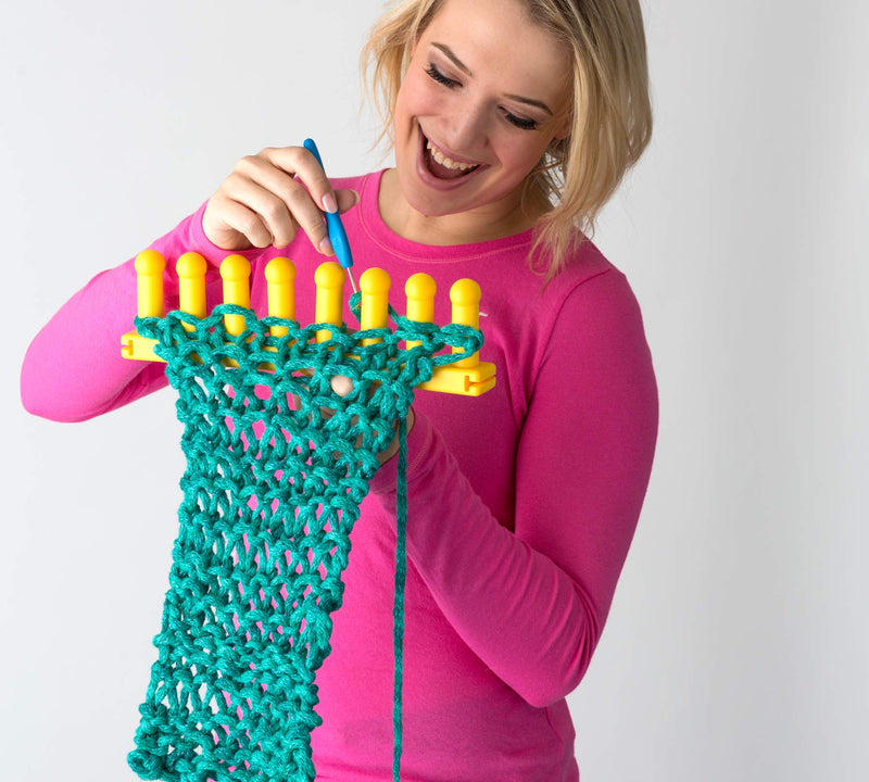 Authentic Knitting Board Zippy Knitting Loom, 5.25 by 3", Yellow - NewNest Australia