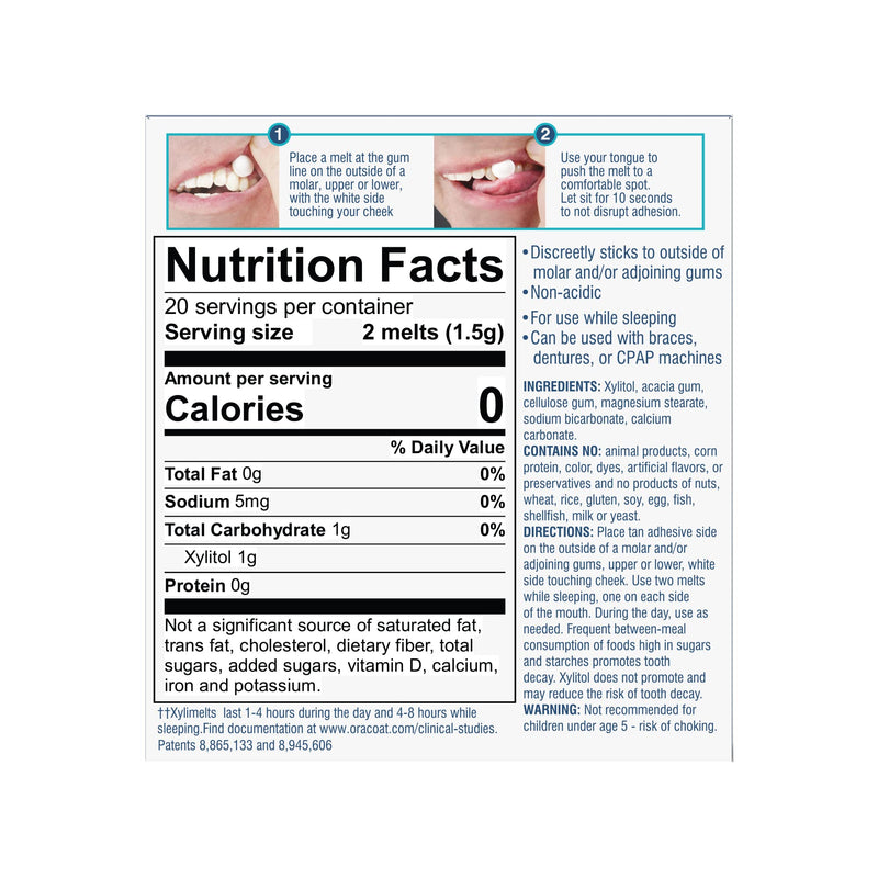 Oracoat - XyliMelts - Dry Mouth - Mint Free - 40 Count - NewNest Australia