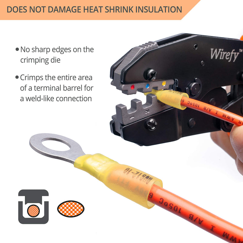 Crimping Tool For Heat Shrink Connectors - Ratcheting Wire Crimper - Crimping Pliers - Ratchet Terminal Crimper - Wire Crimp Tool by Wirefy Crimping Tool For Heat Shrink Connectors - NewNest Australia