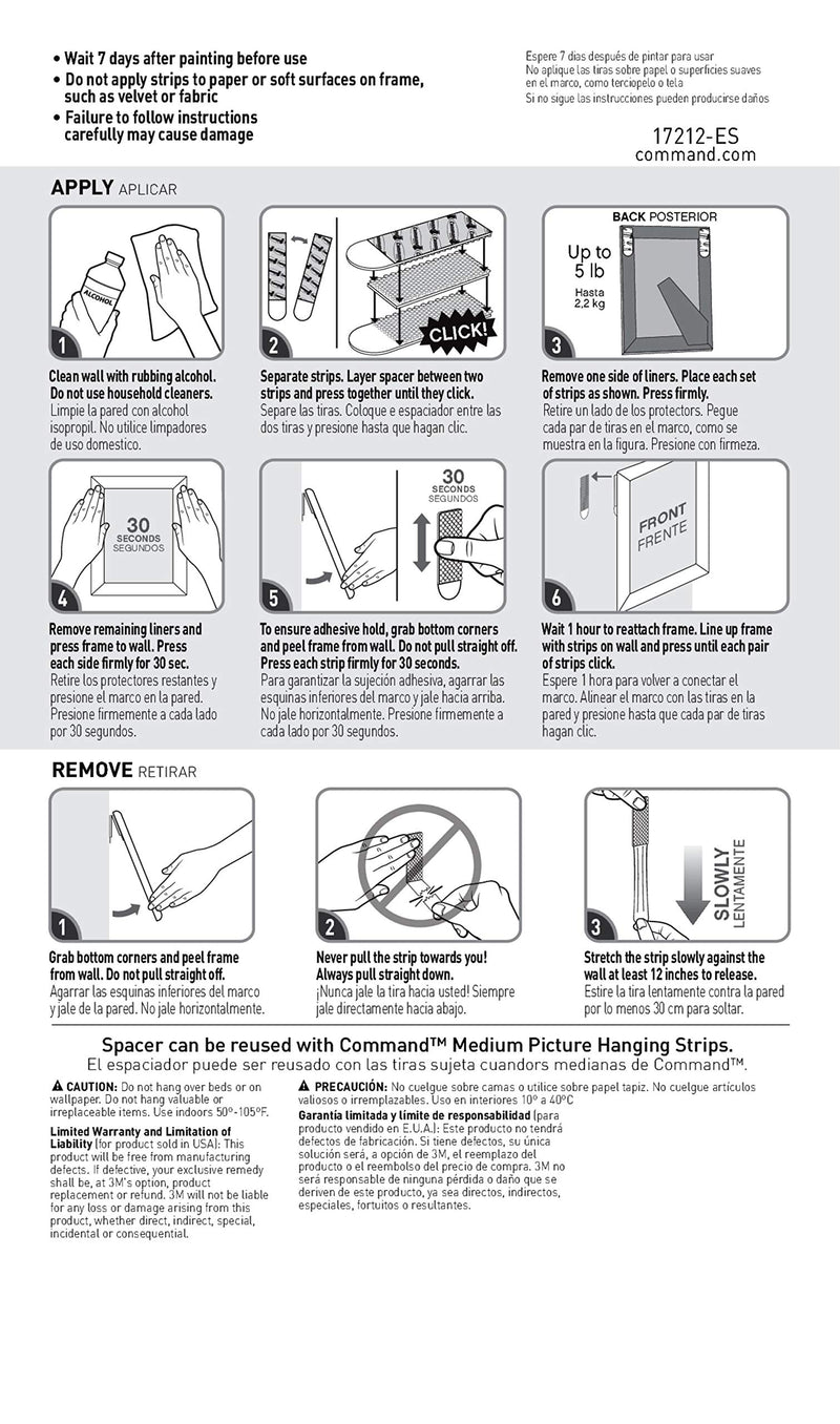 NewNest Australia - Command 5 lb Easel-Back Frame Picture Hanging Strips, White, 2 sets (2 pairs and 2 spacers) (17212-ES) Easel Back Strips 