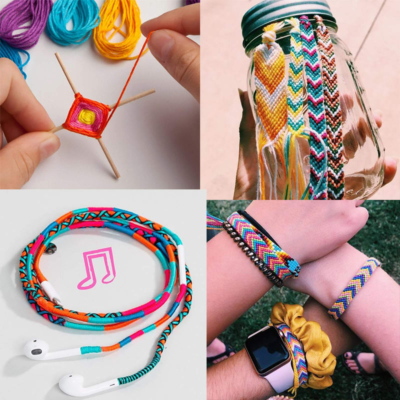 Similane Embroidery Floss 50 Skeins Cross Stitch Thread Rainbow Color Friendship Bracelets Floss Crafts Floss with 12 Pcs Floss Bobbins and 1 Pcs Needle-Threading Tool - NewNest Australia