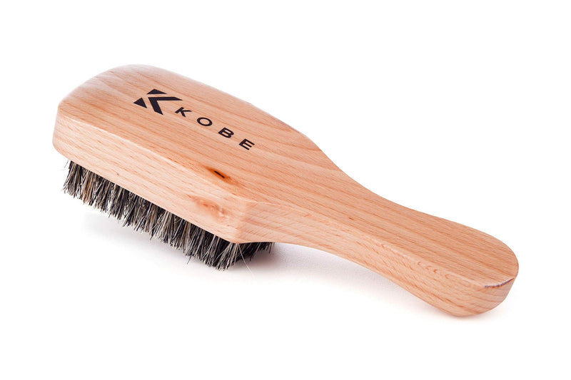 Kobe Professional Light Wood Club Brush - Ideal Men's Hair Brush, ideal for hair or beard, with boar bristles and a light natural wood construction. At 15cm length can be easily stored. - NewNest Australia