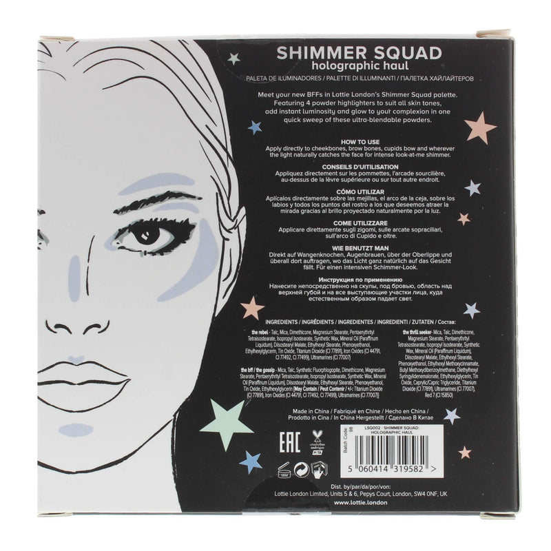 Lottie Shimmer Squad Highlighting Palette, Holographic Haul, 21 g - NewNest Australia