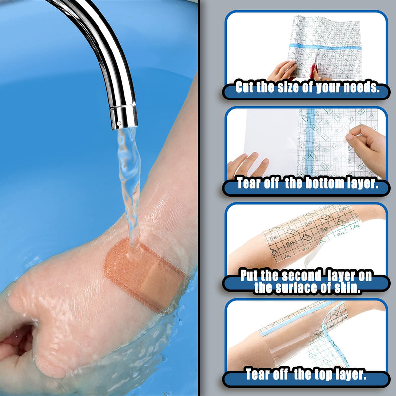 BBTO Transparent Stretch Adhesive Bandage Waterproof Bandage Clear Adhesive Bandages Dressing Tape (10 Inch x 5.47 Yard) 10 Inch x 5.47 Yard - NewNest Australia