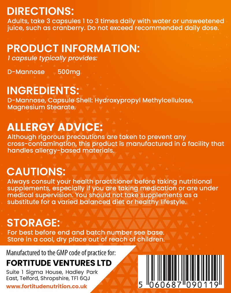 D-Mannose Capsules | D Mannose Supplement For Men and Women For Urinary and Bladder Health Support | D Mannose High Strength 500mg 90 Vegan Friendly Capsules - NewNest Australia