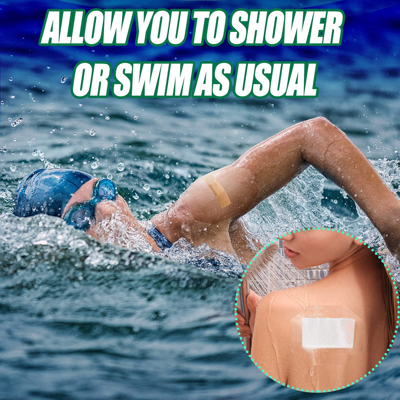 60 Pieces Transparent Stretch Adhesive Bandage Waterproof Wound Bandages Shower Waterproof Patch Clear Adhesive Bandages Protective Transparent Film for Swimming Showering 4 x 4.7 Inches - NewNest Australia