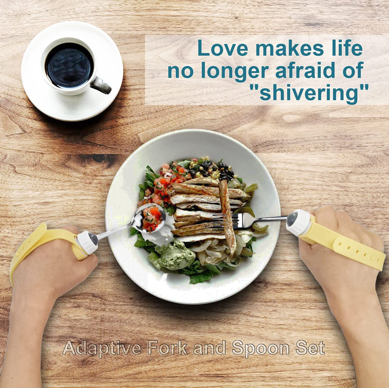 Fstcrt Cutlery For Parkinson Patient Set, Non-Slip Spoon And Fork For Elderly, Suitable For Elderly, Disabled, Parkinson'S Disease And Arthritis Patients, Harness For Children - NewNest Australia
