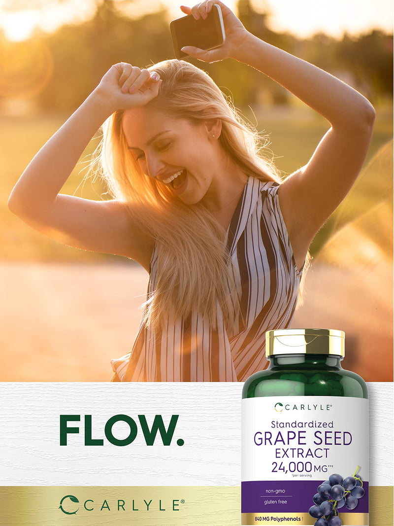 Carlyle Grape Seed Extract 24,000 mg Equivalent 240 Capsules – Maximum Strength Standardized Extract | Non-GMO, Gluten Free - NewNest Australia