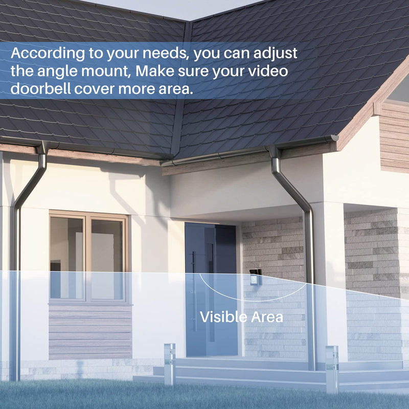 COOLWUFAN Adjustable (35 to 135 Degree) Doorbell Angle Mount, Anti-theft Video Doorbell Mount Compatible with Most Brand Video Doorbell, Easy to Install - NewNest Australia