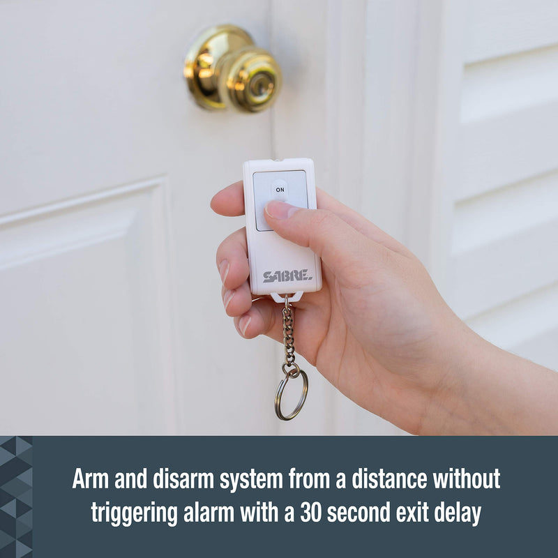 SABRE Home Security System with Remote, 125dB Alarm, Audible Up to 850 Feet (259 Meters), Wireless, Comes with 1 Motion Sensor Alarm, 2 Door or Window Alarms and 1 Remote Key Fob, Home and Away Modes - NewNest Australia