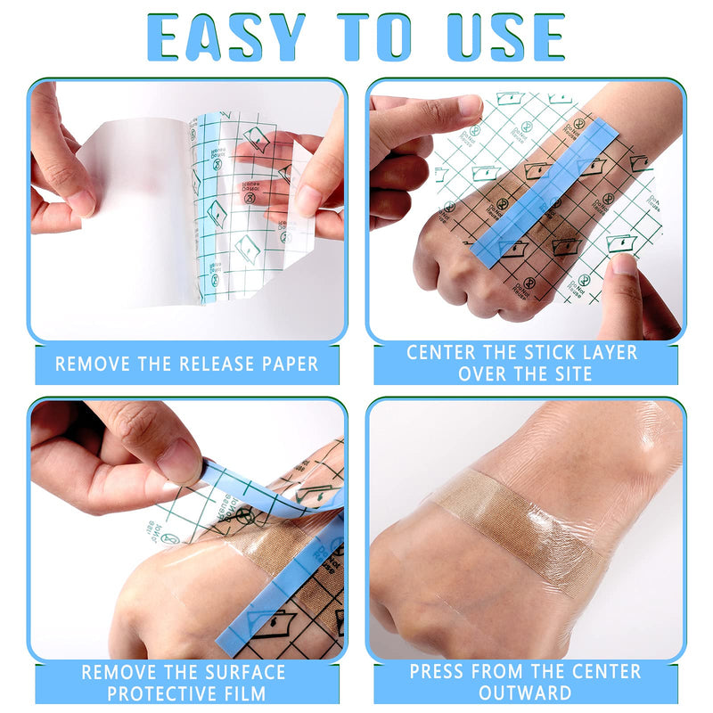 50 Pieces Transparent Stretch Adhesive Bandage Waterproof Transparent Film Dressing Bandages 4 x 4.75 Inches Clear Adhesive Dressing Tape for Swimming Showering, Octagon 4 x 4.75 Inch - NewNest Australia