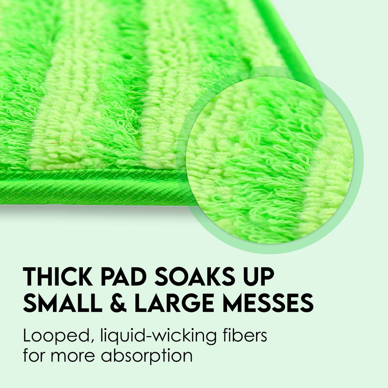 Turbo Mops Reusable Floor Mop Pads - Pack of 4 Machine Washable, 12-inch Microfiber Mop Refills - Swiffer Wet Jet Pads Alternative Compatible w/Swiffer - Household Cleaning Tools - NewNest Australia