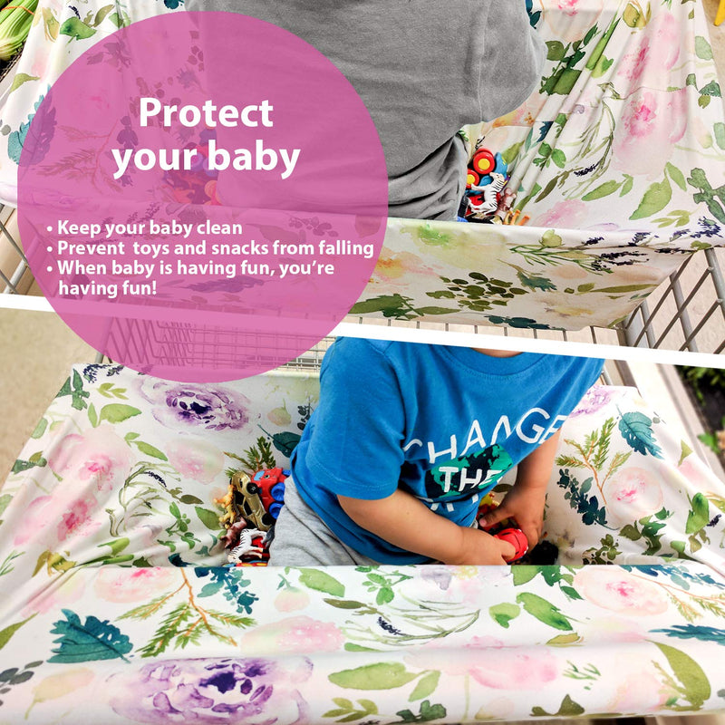 Pobi Baby Premium Multi-Use Cover - Nursing Cover, Baby Car Seat Covers, Shopping Cart, High Chair, and Breastfeeding Cover - Ultra-Soft, Stretchy, and Versatile Floral Scarf for Baby and Mom (Allure) - NewNest Australia