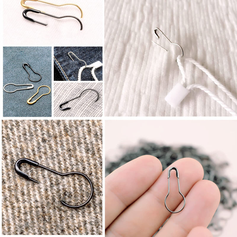 Transun Moo 1000Pcs Black Safety Pins 0.8" Metal Bulb Pins Gourd Pin Clothing Tag Pins Calabash Pin for DIY Craft, Home Accessories - NewNest Australia