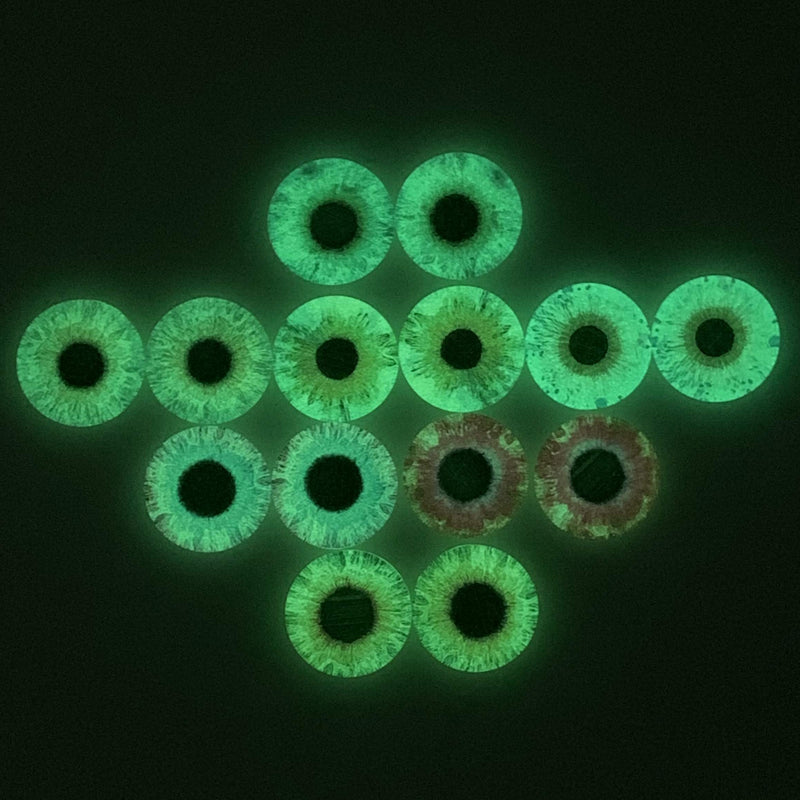 10 Pairs 8mm Glow in the Dark Glass Round Pupil Eyes Fish Eyes Round Dome Glass Cabochons Flatback for DIY Craft Clay Eyes, 8mm - NewNest Australia