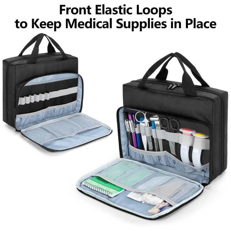 Trunab Padded Stethoscope Case, Small First Aid Kit Bag Empty, Hold Two Stethoscopes Compatible with 3M Littmann/MDF/ADC, Ideal for Home, Car, Camping and Hiking,Balck Black - NewNest Australia