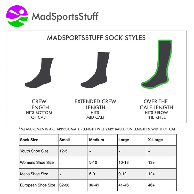 MadSportsStuff Neon Rainbow Unicorn Athletic Over the Calf Socks - for Softball Soccer - Youth and Adult Purple/Neon Pink Small - NewNest Australia