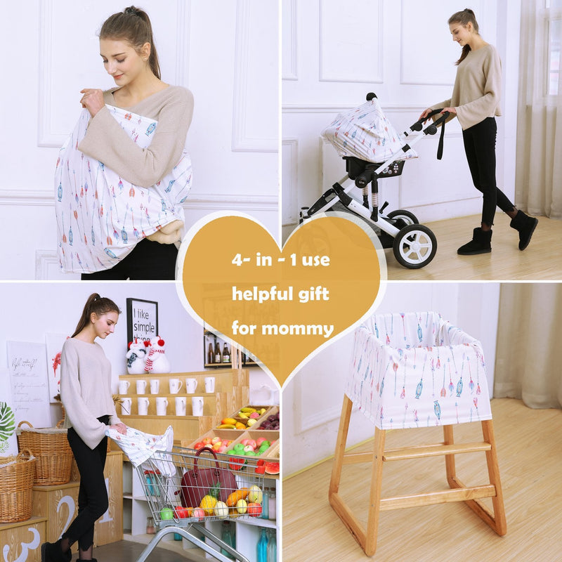 Baby Car Seat Covers, Carseat Canopy, Breastfeeding Cover (Colourful Arrows) Colourful Arrows - NewNest Australia