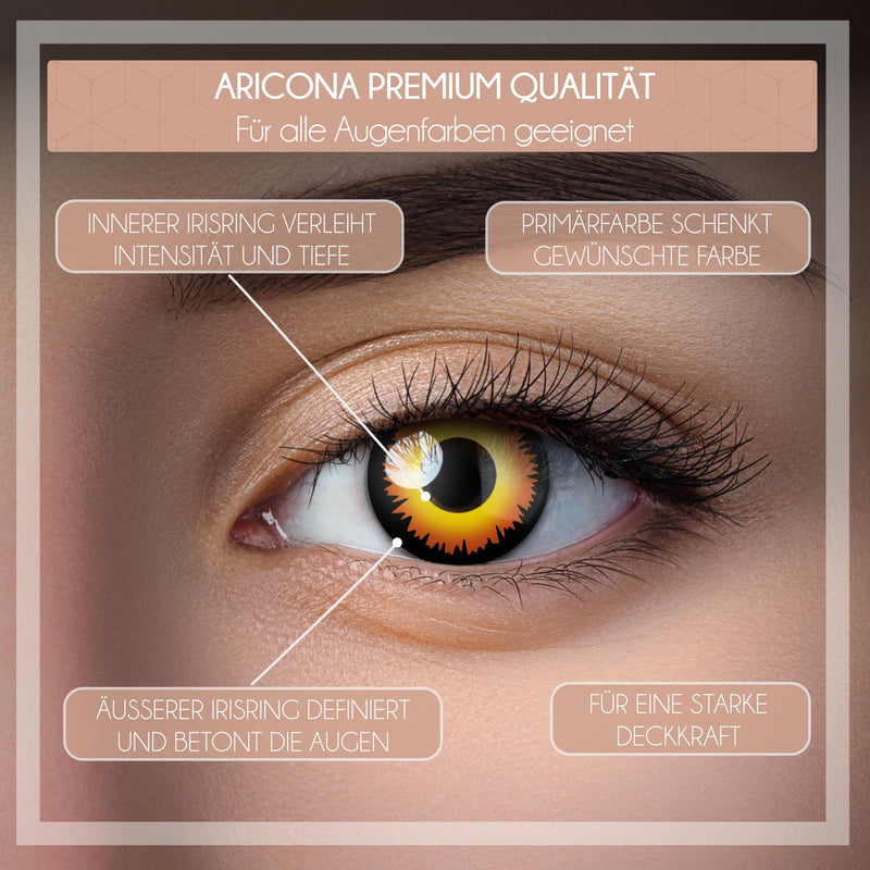aricona contact lenses daily lenses - black-yellow colored contact lenses - Wolf Eyes - Halloween contact lenses without strength for Halloween & costume parties - NewNest Australia